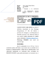 Apersonamiento en Fiscalia Cancio Yony Cari Apaza