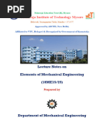 Elements of Mechanical Engineering 18ME1525