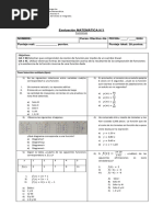 Evaluación 1 Funciones 4medio