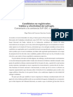 Candidatos No Registrados, Validez y Efectividad Del Sufragio