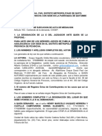 DEMANDA DE EJECUCION DE ACTA DE MEDIACION D.A Final