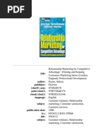 Relationship Marketing Winning and Keeping Customers (CIM Professional Development) (Adrian Payne, Martin Christopher, Helen Peck Etc.)