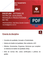 Gestão Da Qualidade - Prof . Nedi Corbellini - MBA TRC BNU