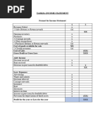 Income Statement - Tasks