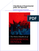 The Oxford Handbook of Experimental Syntax Jon Sprouse Ebook Full Chapter