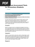 Classroom Assessment Tools For Elementary Students 2