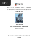 Evaluation of Metallurgical Recovery Factors For Diamonds Recovered From Kimberlites