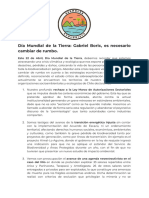 Declaración Día Mundial de La Tierra - Asamblea Ecologista