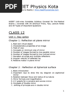 Pre-Medical NCERT Physics Chapterwise Full Syllabus Class 12