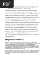 Negative Feedback: Point Is The Physiological Value Around Which The Normal Range Fluctuates