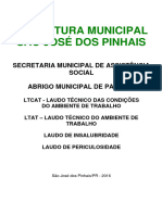 Secretaria Municipal de Assistência Social Abrigo de Passagem