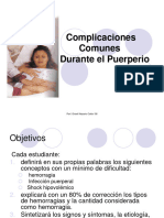 Complicaciones Comunes Del Puerperio