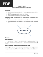 Hope 4-Module 1-Recreational Activities