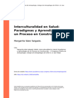 Margarita Sáez Salgado (2004) - Interculturalidad en Salud Paradigmas y Aprendizajes de Un Proceso en Construcción..