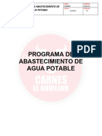 Programa de Abastecimiento de Agua Potable de Punto de Venta Arboledas