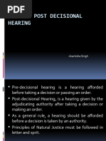 Pre and Post Decisional Hearing