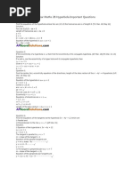 Maths 2B Hyperbola Important Questions