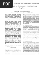 CFD Analysis For Cavitation of A Centrif