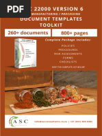 FSSC 22000 For Food Manufacturing Document Templates Index