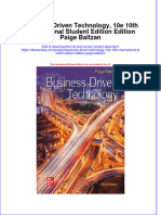 Business Driven Technology 10E 10Th International Student Edition Edition Paige Baltzan Full Chapter