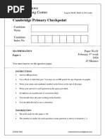 Paper No 01 Cambridge Primary Checkpoint