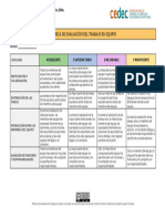 Cedec Rubrica de Evaluación Del Trabajo en Equipo Yincana de Los Seres de Ficcion