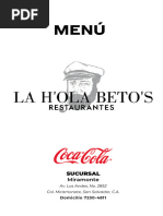 Menu La Hola Betos Mayo 2023 - 2