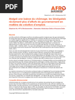 Ad499-Senegalais Reclament Plus Defforts Du Gouvernement en Matiere de Creation Demplois-Depeche Afrobarometer-17dec21