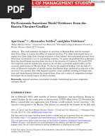 J Management Studies - 2023 - Gaur - Do Economic Sanctions Work Evidence From The Russia Ukraine Conflict