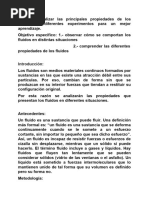 Objetivo Analizar Las Principales Propiedades de Los Fluidos