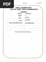 Geography Grade 11 p2 November 2023 Question Paper X