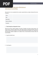 Case Conceptualization Worksheet Individual Counseling