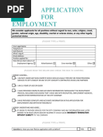 Application For Employment