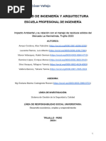 Impacto Ambiental y Su Relación Con El Manejo de Residuos Sólidos Del Mercado La Hermelinda, Trujillo 2023