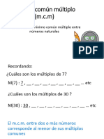 Semana 5 Mínimo Común Múltiplo M.CM 6to Año