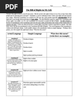 (Template) Bill of Rights in My Life-Student