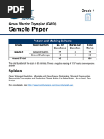 GWO Sample Paper For Class 1