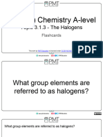 Flashcards - Topic 3.1.3 The Halogens - OCR (A) Chemistry A-Level