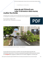 Chuva Com Ventos de Até 70 KM - H em Campinas Derruba 14 Árvores e Dois Muros Mulher Fica Ferida - Campinas e Região - G1