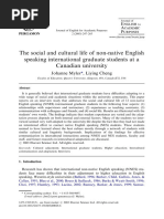 The Social and Cultural Life of Non-Native English Speaking International Graduate Students at A Canadian University