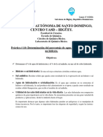 Práctica # 10 Determinación Del Porcentaje de Agua de Hidratación en Un Hidrato, UASD