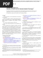 Density of Plastics by The Density-Gradient Technique: Standard Test Method For