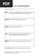 BASTE Analysis Worksheet