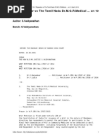 DR V Rajasekar Vs The Tamil Nadu DR M G R Medical On 10 April 2015