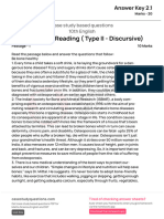 (Answer Key 2.1) - (Section A Reading Type II Discursive)