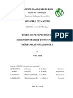 Étude de Prospection Et Dimensionnement D'une Unite de Méthanisation Agricole