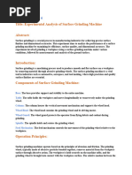 Title: Experimental Analysis of Surface Grinding Machine Abstract