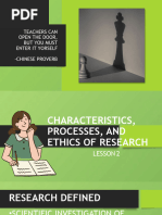 Lesson 2 Characteristics, Processes, and Ethics of Research