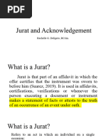 Jurat and Acknowledgement