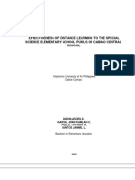 THESIS Effectiveness of Distance Learning To The Special Science Elementary School Pupils of Cabiao Central School